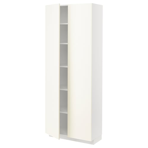 Armoire METOD blanche, haute avec étagères réglables, design minimaliste moderne.