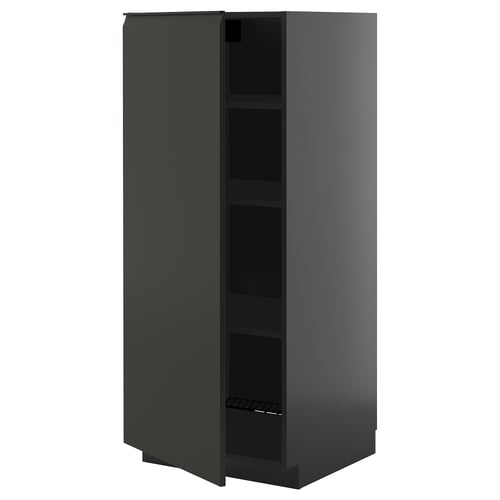Armoire murale moderne gris foncé avec un design élégant sans poignée, tout en conservant une esthétique minimaliste.