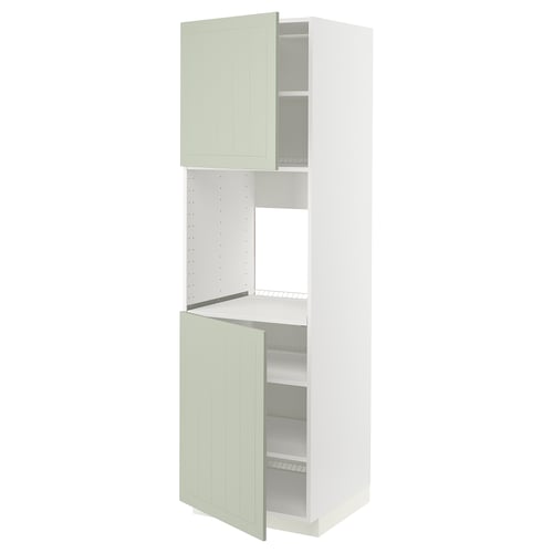 Un meuble de cuisine METOD avec des portes vertes en stendre, avec un design vertical avec des étagères réglables et une garantie de 25 ans.