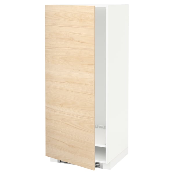 Armoire en bois de frêne, cadre blanc, étagères réglables, système de cuisine METOD.