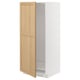Unité de cuisine METOD, blanc et chêne, armoire frigo haute, 2 portes, style classique.