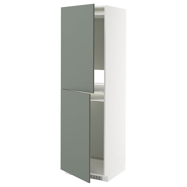 Armoire de cuisine METOD en gris-vert avec étagères réglables.