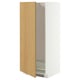 METOD Armoire pour réfrig./congélateur, blanc/Sinarp plaqué chêne, 60x60x140 cm