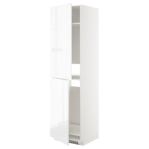 Armoire METOD blanc brillant avec étagères réglables.