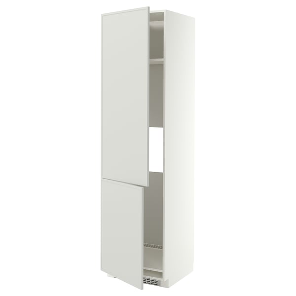 METOD Armoire réfr/cong 2ptes, blanc/Aspudden gris clair, 60x60x220 cm