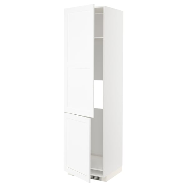 Armoire de cuisine METOD blanche avec étagères réglables, design simple.