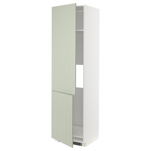 Armoire de cuisine METOD verte avec étagères réglables.