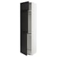 Armoire de cuisine IKEA METOD, teinté noir, haut, blanc, bois, étagères réglables, bords biseautés.