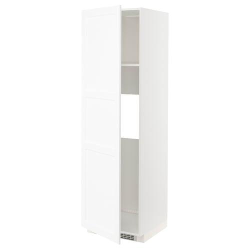 Armoire de cuisine METOD blanche avec étagère réglable et porte réversible.
