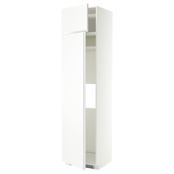 METOD Armoire réfrigérateur/congélateur, blanc/VOXTORP blanc mat poignée verticale, 60x60x240 cm