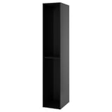 Une grande armoire de cuisine ikea METOD gris foncé avec une seule étagère. Il est élégant, moderne et conçu pour un rangement efficace.