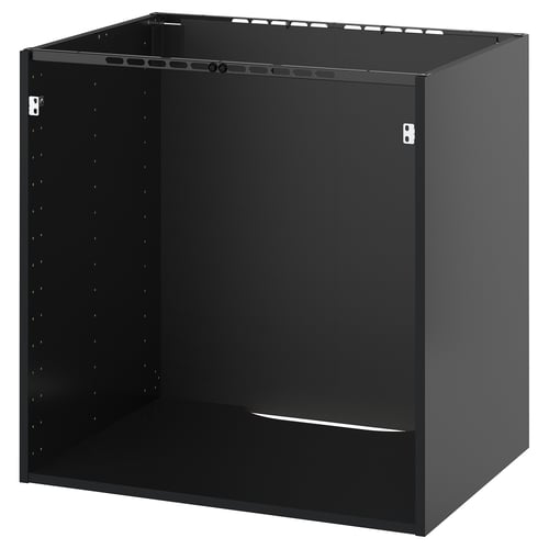Armoire de cuisine METOD noire, carrée élégante.