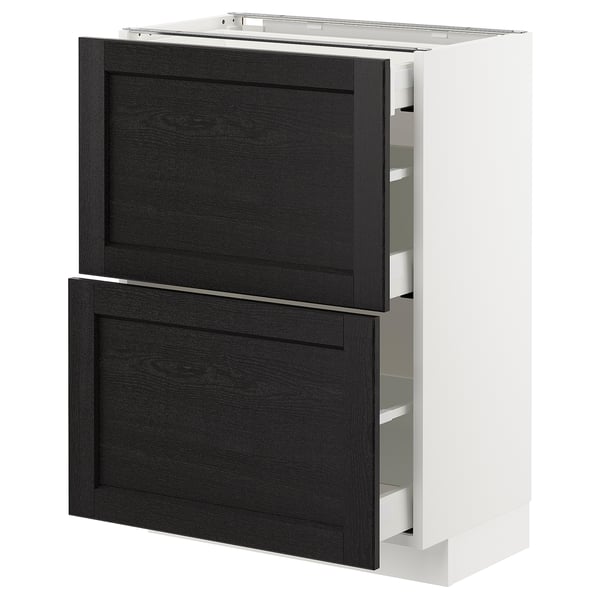 Meuble de cuisine METOD avec tiroirs en lerhyttan noir, design moderne.