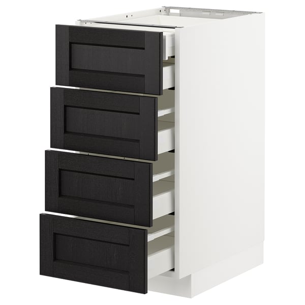 Meuble de cuisine METOD avec 4 tiroirs sombres