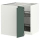 METOD Élément bas angle+rgt pivotant, blanc/Aspudden gris-vert foncé, 88x88 cm
