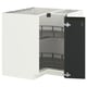 METOD Élément bas angle+rgt pivotant, blanc/Upplöv anthracite mat, 88x88 cm