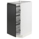 Armoire de cuisine moderne, METOD, noir, paniers en métal, blanc et noir, élégant, organisé.