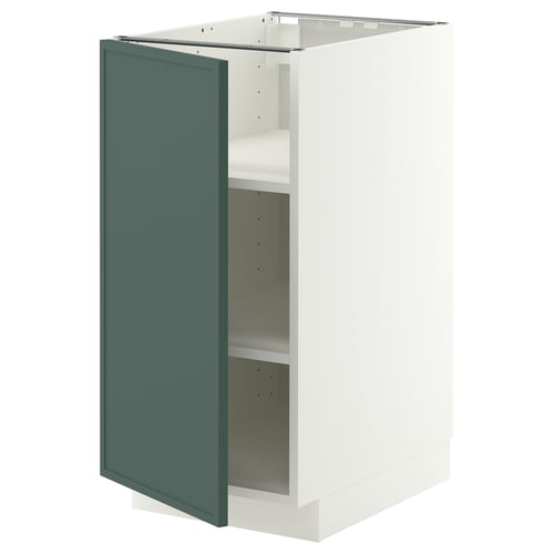 METOD Élément bas avec tablettes, blanc/Aspudden gris-vert foncé, 40x60 cm
