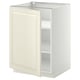 Armoire de cuisine METOD blanc cassé, porte simple, forme carrée, étagères réglables.