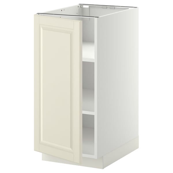 Armoire METOD blanc cassé, design classique, blanc-crème, rectangulaire, avec étagère réglable.