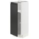 Armoire METOD blanche avec porte noire, forme carrée, design moderne.