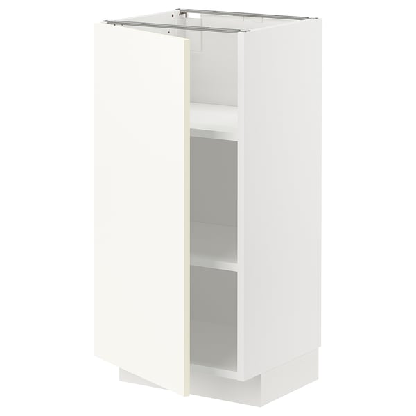 Armoire blanche METOD, design moderne, 3 étagères, réglable, forme carrée.