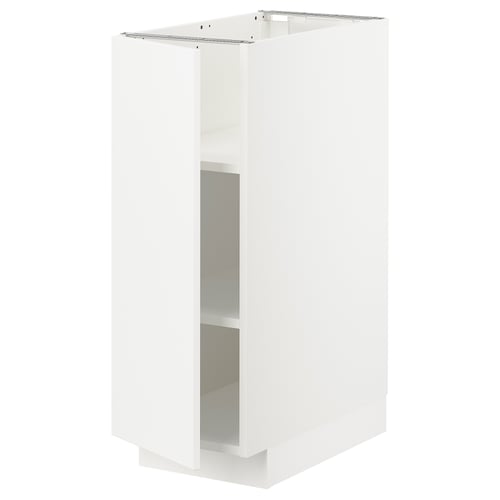 Meuble de cuisine METOD en blanc, de forme rectangulaire avec étagère unique, design moderne.