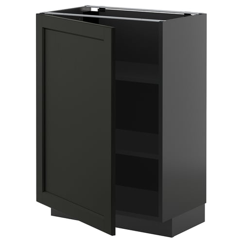 Armoire de cuisine METOD - noire, rectangulaire, en bois avec étagères réglables.
