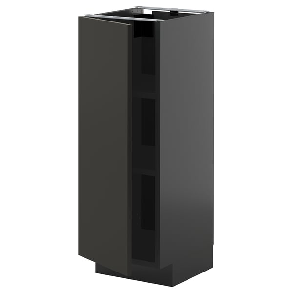 Armoire de cuisine noire et moderne au design élégant et minimaliste.
