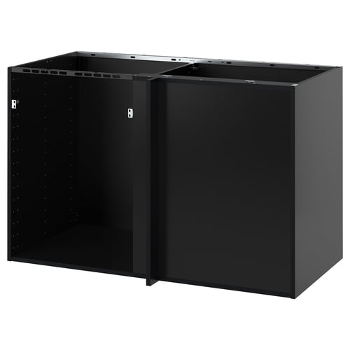 Armoire de cuisine METOD noire, de forme carrée avec étagères réglables.