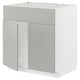 Armoire de cuisine METOD blanche avec porte, espace four/évier.