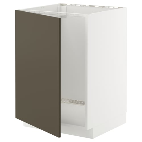Meuble de cuisine METOD, brun foncé/blanc, rectangulaire, design moderne.