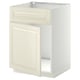 Armoire de cuisine METOD en blanc cassé au design classique, avec porte et tiroir, cadre robuste.