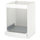 Cadre d’armoire de cuisine METOD blanc, façade ouverte, panneaux de particules et acier.