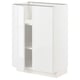 Armoire de cuisine METOD blanche avec finition brillante et étagères réglables.