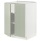 Armoire de cuisine METOD verte avec étagères réglables et porte réversible.