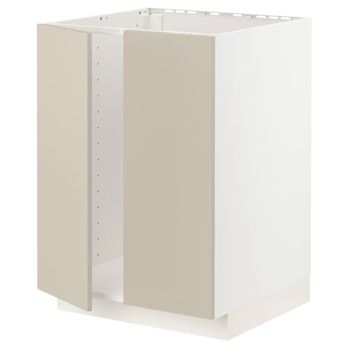 Armoire de cuisine METOD, beige, carrée, avec charnières à pression.