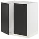 Armoire de cuisine Ikea METOD en blanc avec portes noires, design moderne.