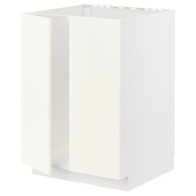 Une armoire METOD blanche, rectangulaire aux lignes épurées, conçue pour le rangement en cuisine. Il a un look lisse et moderne.