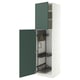 METOD Élément haut + rangements prod entr, blanc/Aspudden gris-vert foncé, 60x60x220 cm