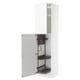 Armoire METOD blanche, design moderne, étagères de rangement à l’intérieur, organisateurs en métal, hauts et minces.