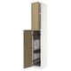 Armoire de cuisine METOD, blanc et chêne, haute avec organisateurs coulissants, design moderne.
