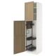 Armoire haute en bois METOD avec porte ouverte et organisateur interne.