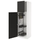 Armoire blanche moderne avec portes noires et organisateurs intérieurs, avec étagères coulissantes.