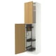 METOD Élément haut + rangements prod entr, blanc/Sinarp plaqué chêne, 60x60x240 cm