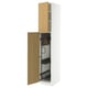 METOD Élément haut + rangements prod entr, blanc/Sinarp plaqué chêne, 40x60x220 cm