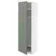 Armoire de cuisine Ikea METOD avec porte bleu-vert, étagère réglable, panier en fil métallique, design moderne.