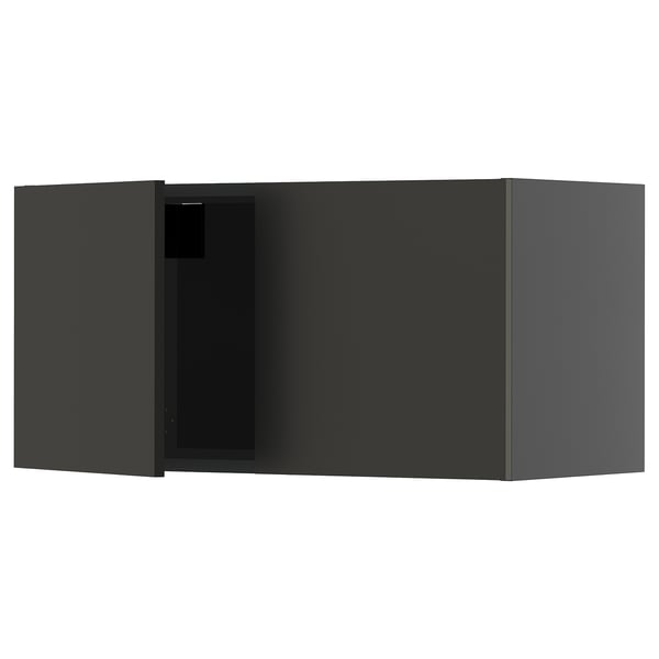 Une armoire murale de cuisine noire du système METOD, élégante et moderne.