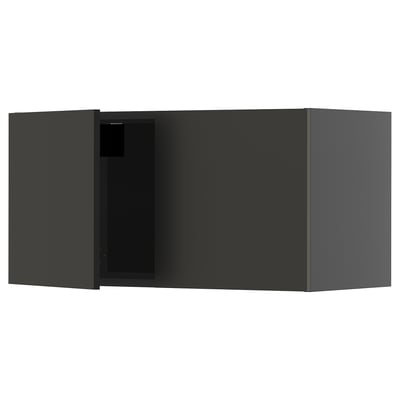 Une armoire murale de cuisine noire du système METOD, élégante et moderne.