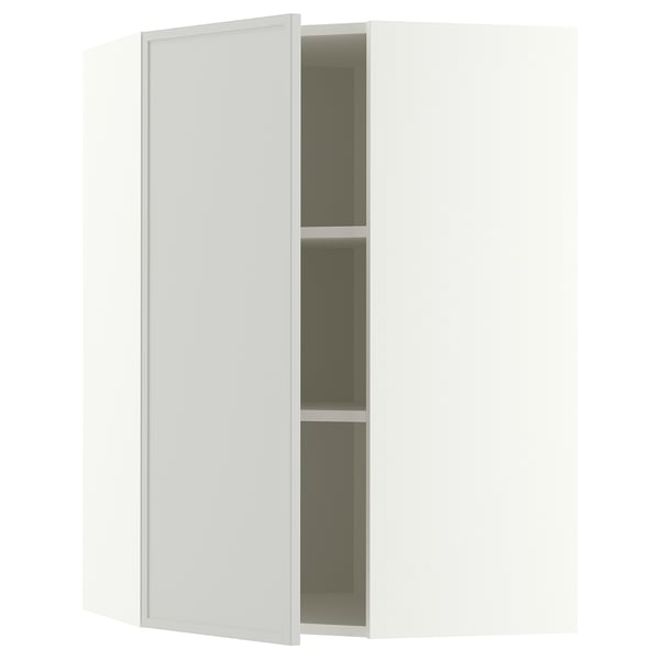 Armoire murale METOD blanche avec étagère réglable, porte réversible.